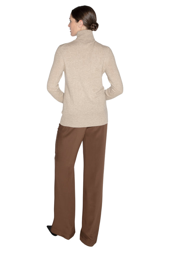 'LUXE BOUQUET BROWN' SLIM TURTLENECK -  - Libertine