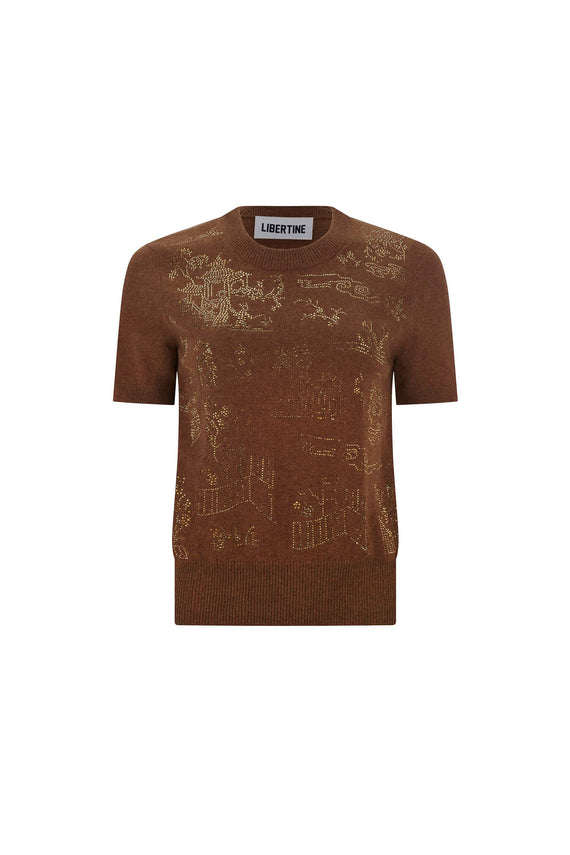 'CHINOISERIE' SHORT SLEEVE PULLOVER - - Libertine