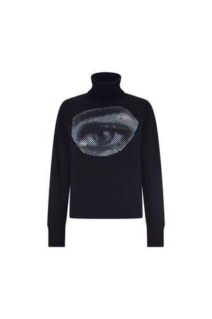 'FIVE SENSES CRYSTAL' CROPPED TURTLENECK