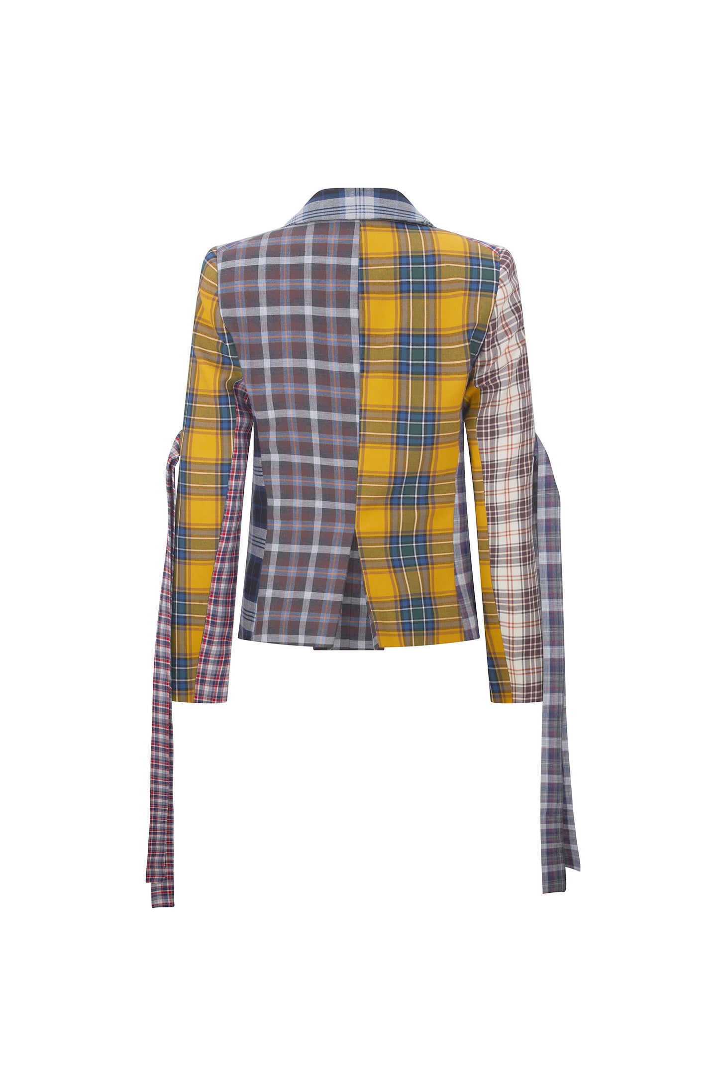 'VIBRANT PLAID MIXES' L/S SHORT JACKET WITH STRAPS -  - Libertine