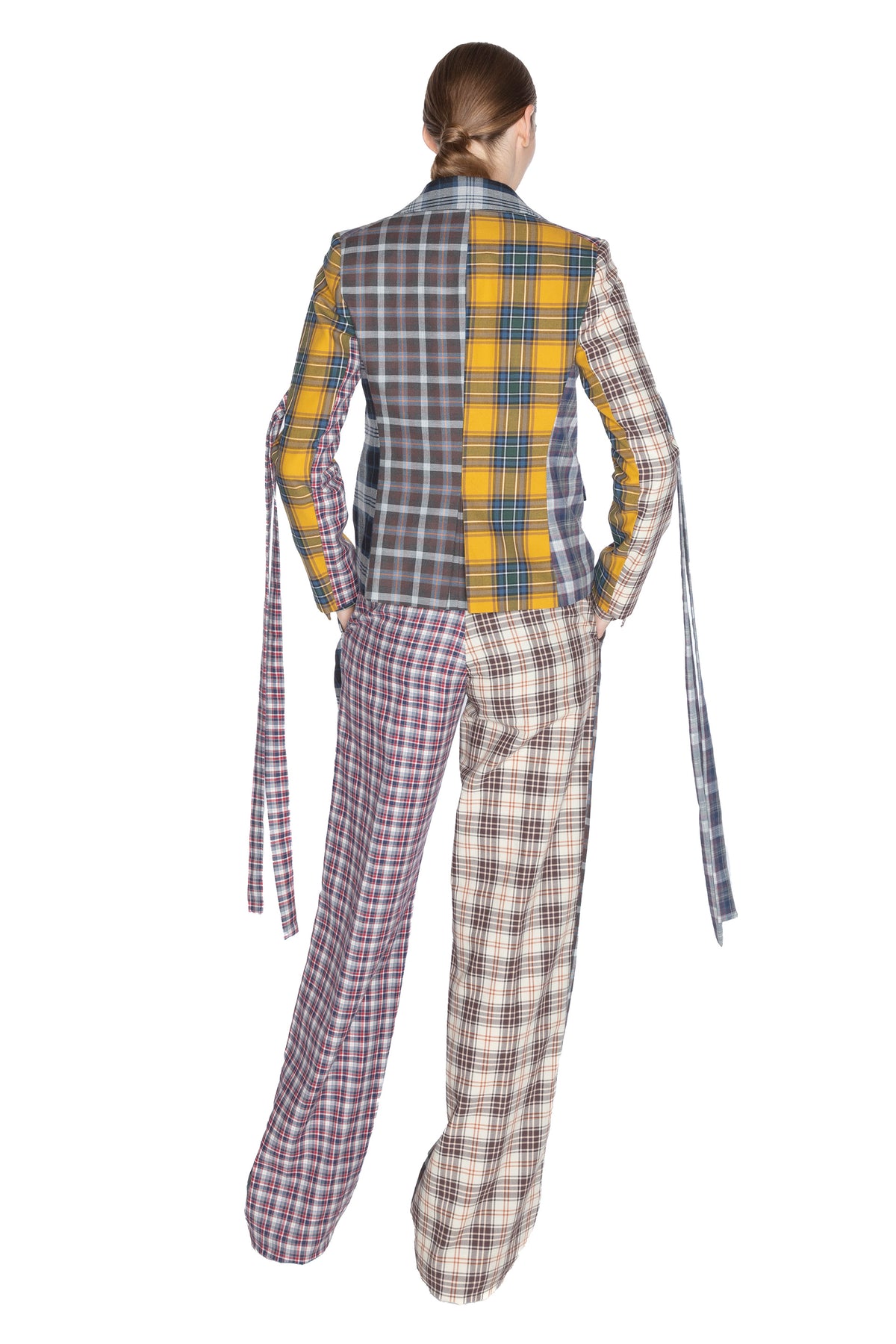 'VIBRANT PLAID MIXES' L/S SHORT JACKET WITH STRAPS - - Libertine