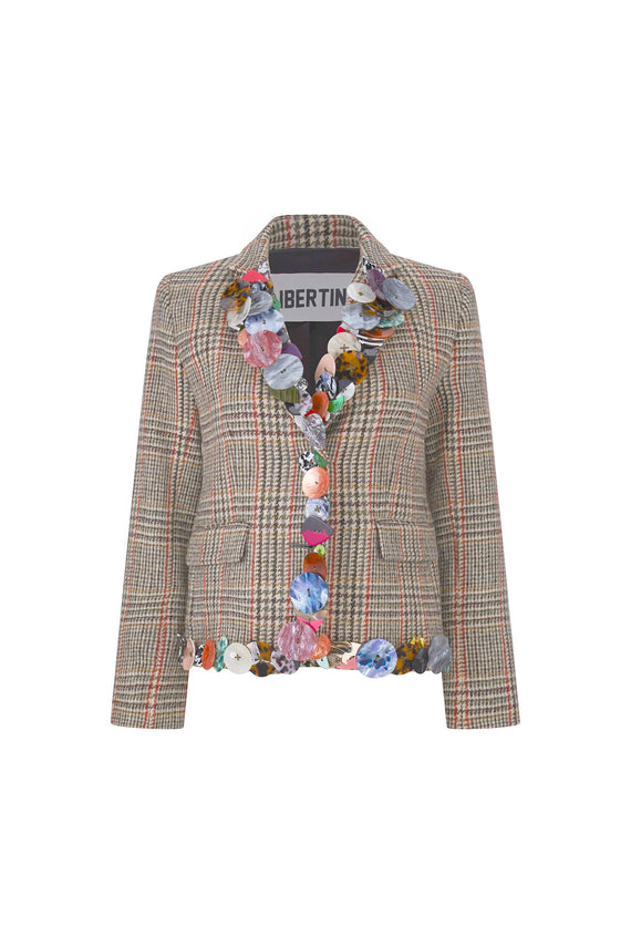 'MEMORY VASE' L/S SHORT BLAZER - - Libertine - Main image
