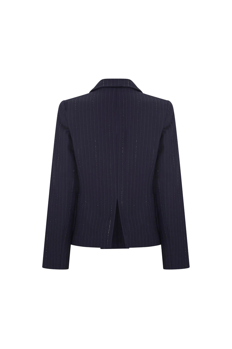 'CRYSTAL PINSTRIPE' L/S SHORT JACKET - - Libertine