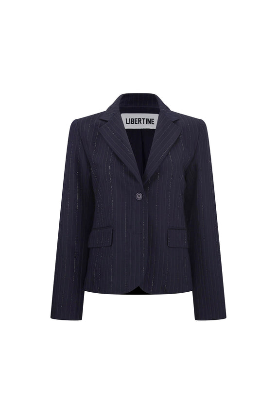 'CRYSTAL PINSTRIPE' L/S SHORT JACKET - - Libertine - Main image