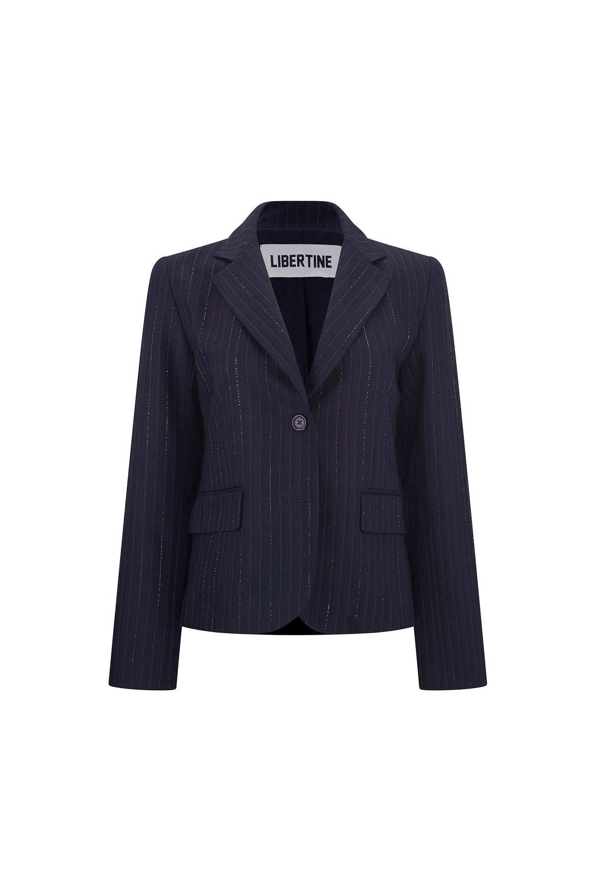 'CRYSTAL PINSTRIPE' L/S SHORT JACKET - - Libertine