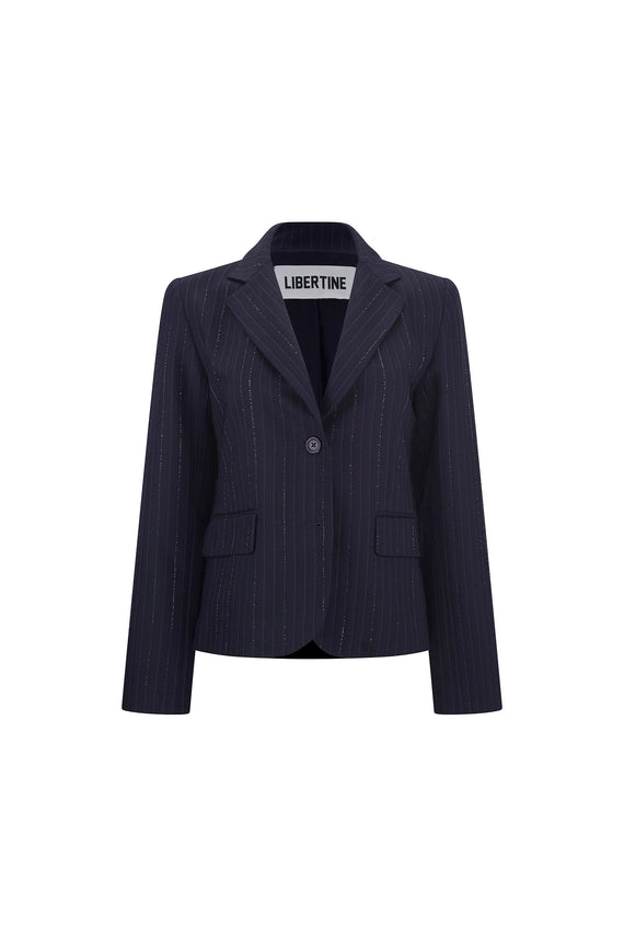 'CRYSTAL PINSTRIPE' L/S SHORT JACKET -  - Libertine