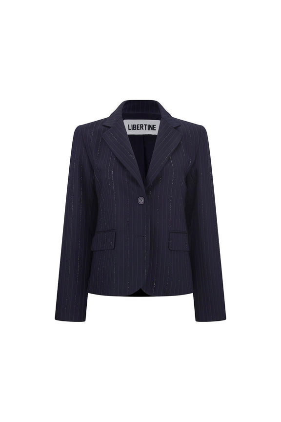 'CRYSTAL PINSTRIPE' L/S SHORT JACKET -  - Libertine