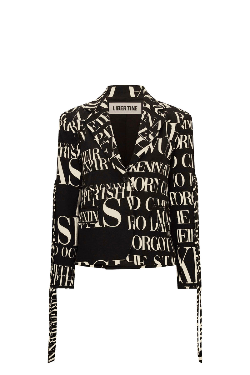 'POEME NOIR' L/S SHORT JACKET WITH STRAPS - - Libertine
