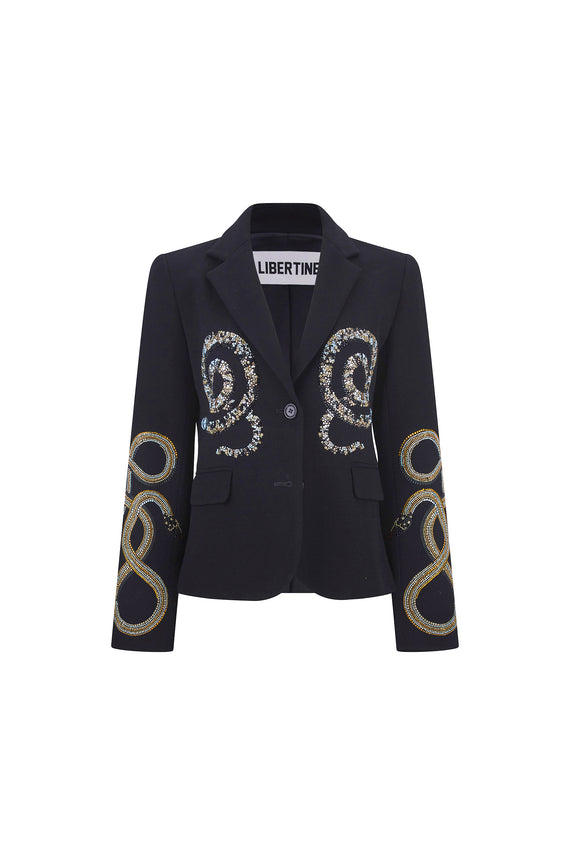 'REPTILIAN' L/S SHORT BLAZER - - Libertine - Main image