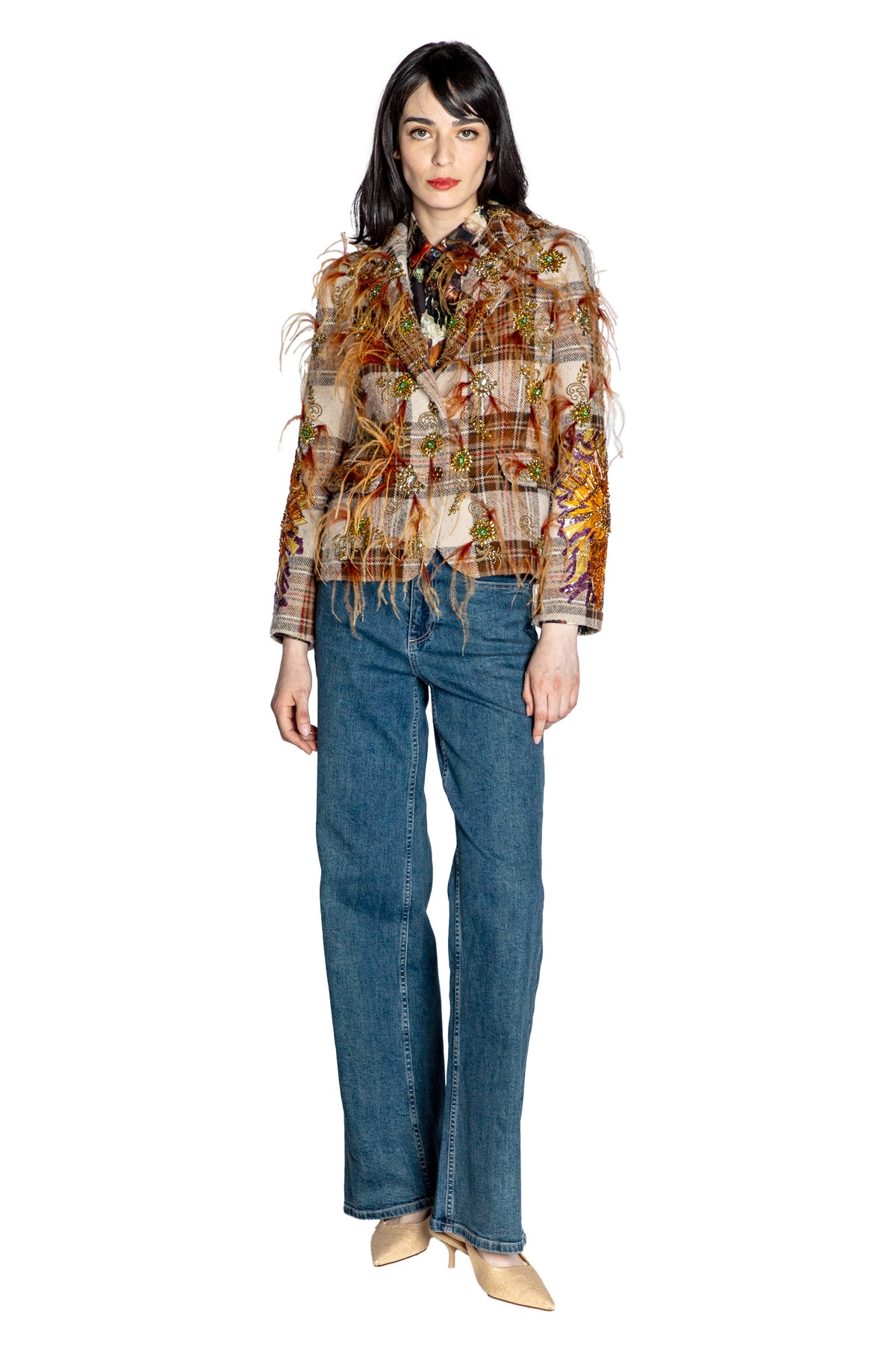 'SCOTTISH HIGHLANDS' EMBELLISHED L/S SHORT JACKET - - Libertine