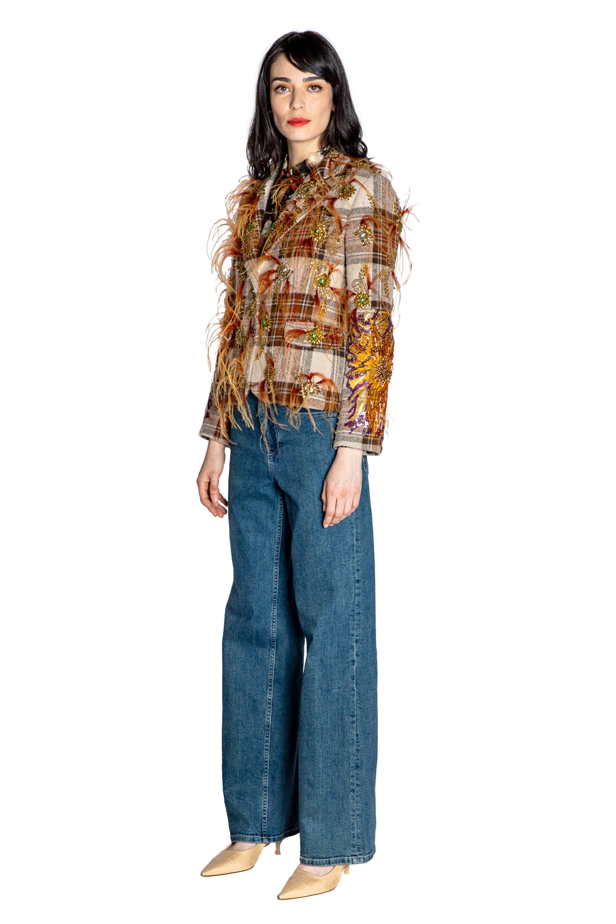 'SCOTTISH HIGHLANDS' EMBELLISHED L/S SHORT JACKET - - Libertine