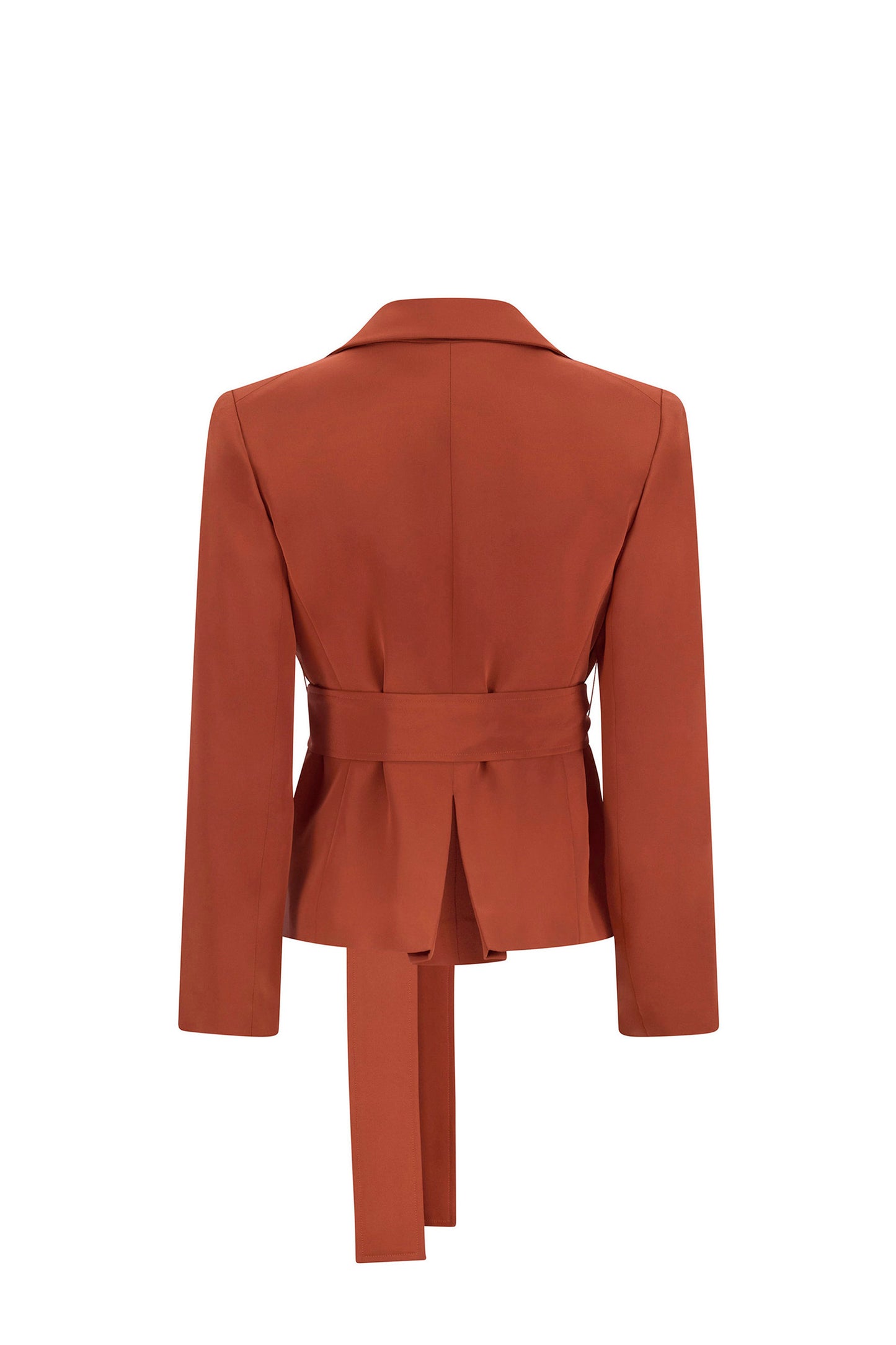 'BURNT ORANGE' BELTED L/S SHORT JACKET - - Libertine