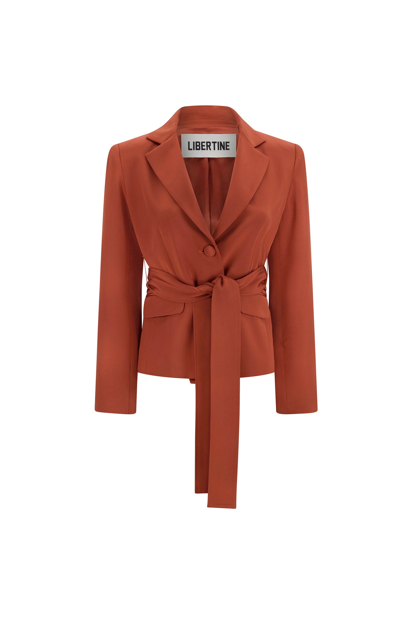 'BURNT ORANGE' BELTED L/S SHORT JACKET -  - Libertine