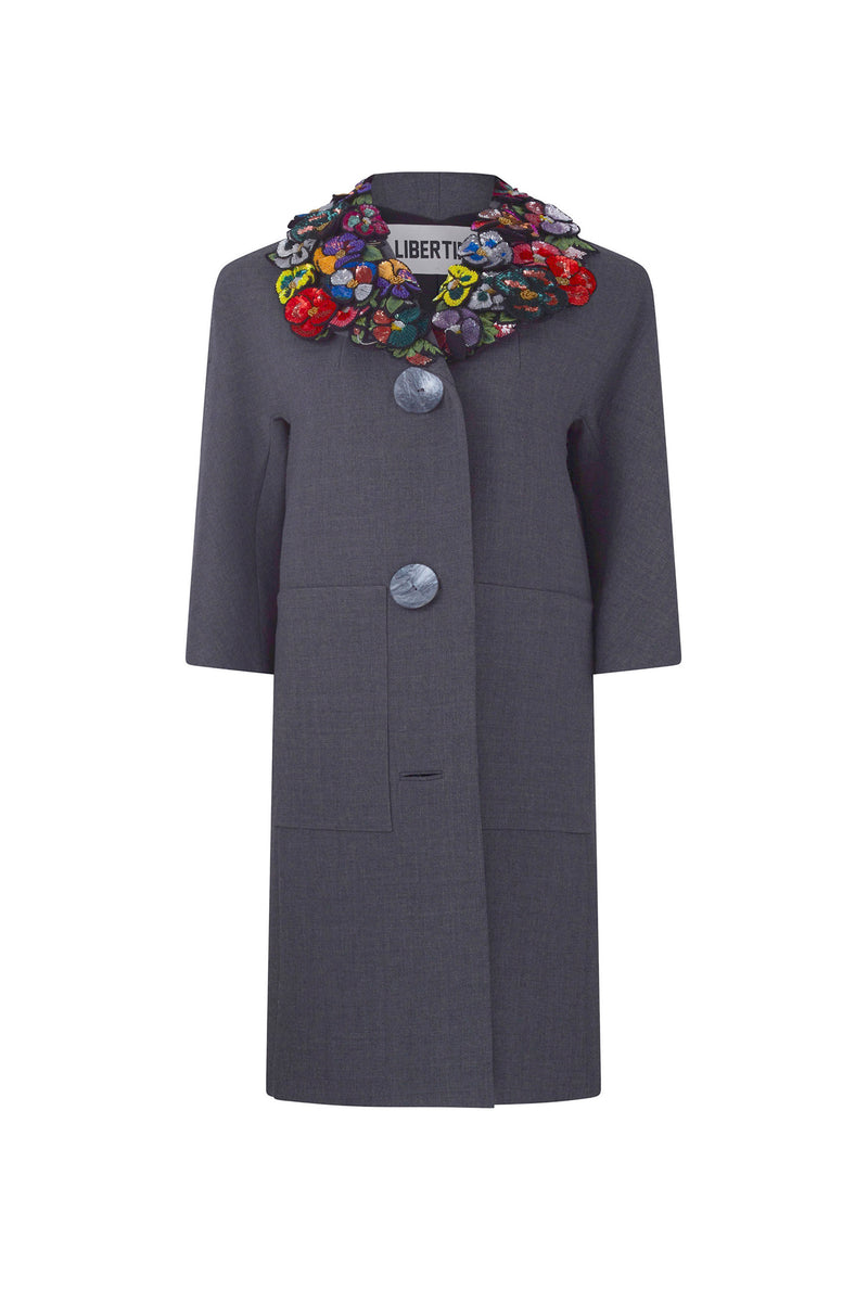 'PANSY GARDEN PATCH' PATCH POCKET COAT - - Libertine