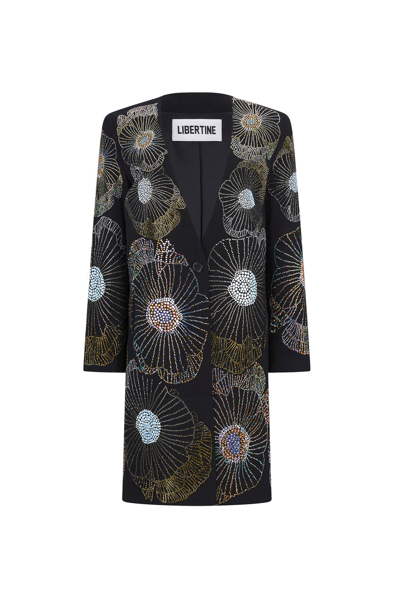 'GARDENIA' DEEP V-NECK COAT - - Libertine