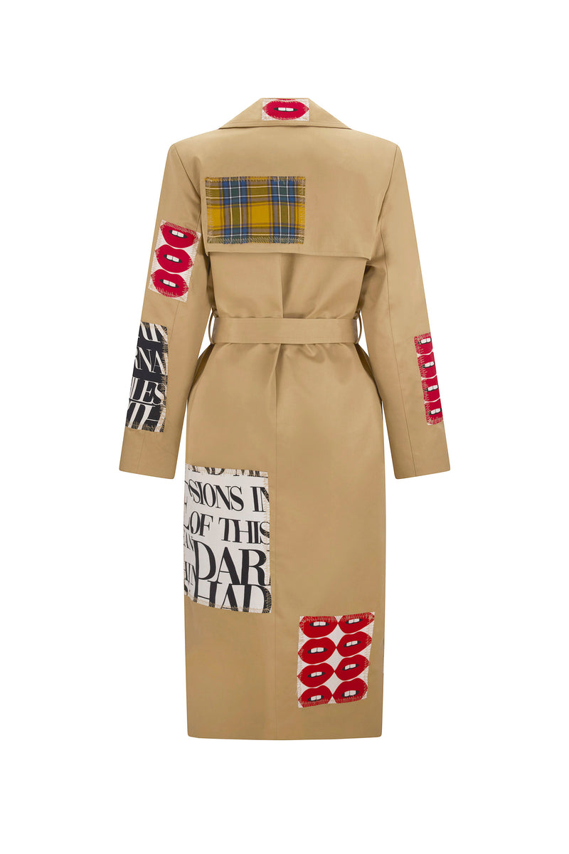 'PATCH HAPPY' LONG TRENCH COAT - - Libertine