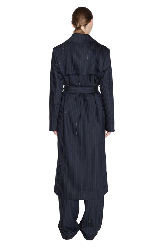 'CRYSTAL PINSTRIPE' LONG TRENCH COAT -  - Libertine