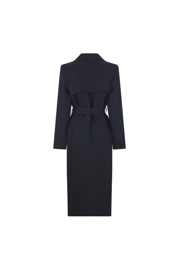 'CRYSTAL PINSTRIPE' LONG TRENCH COAT -  - Libertine