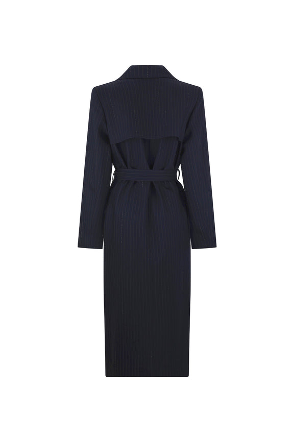 'CRYSTAL PINSTRIPE' LONG TRENCH COAT -  - Libertine