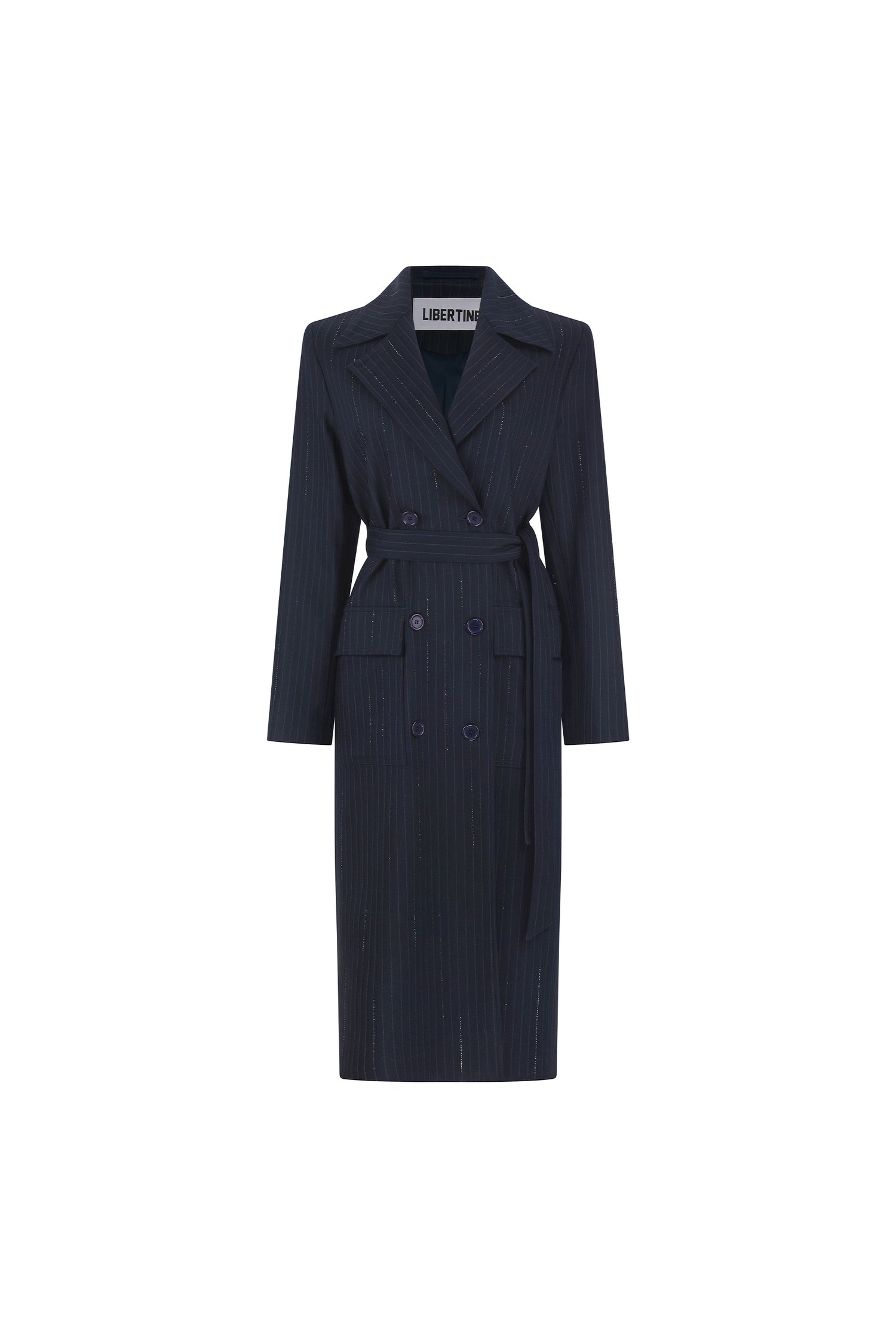 'CRYSTAL PINSTRIPE' LONG TRENCH COAT -  - Libertine