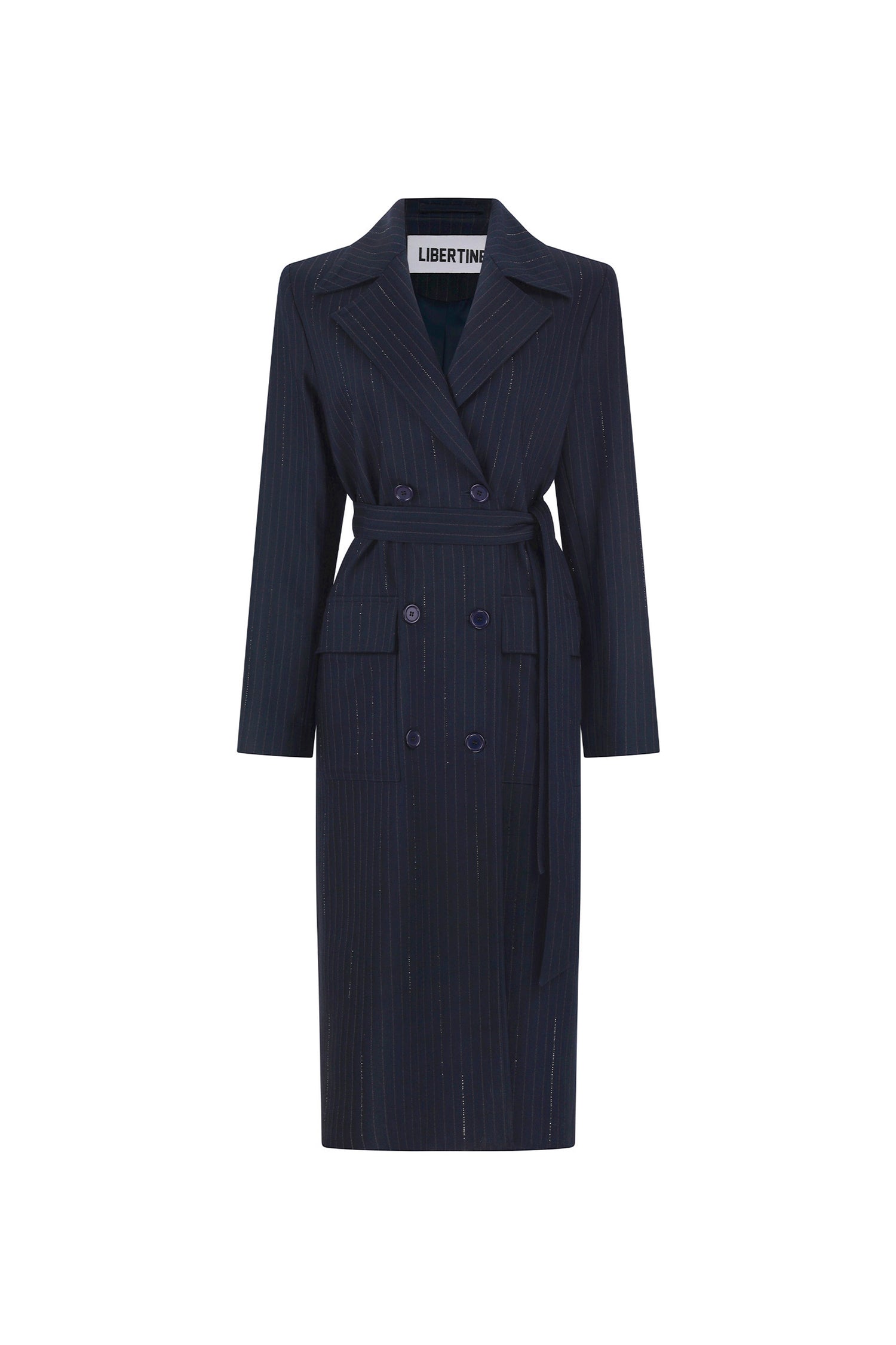 'CRYSTAL PINSTRIPE' LONG TRENCH COAT -  - Libertine