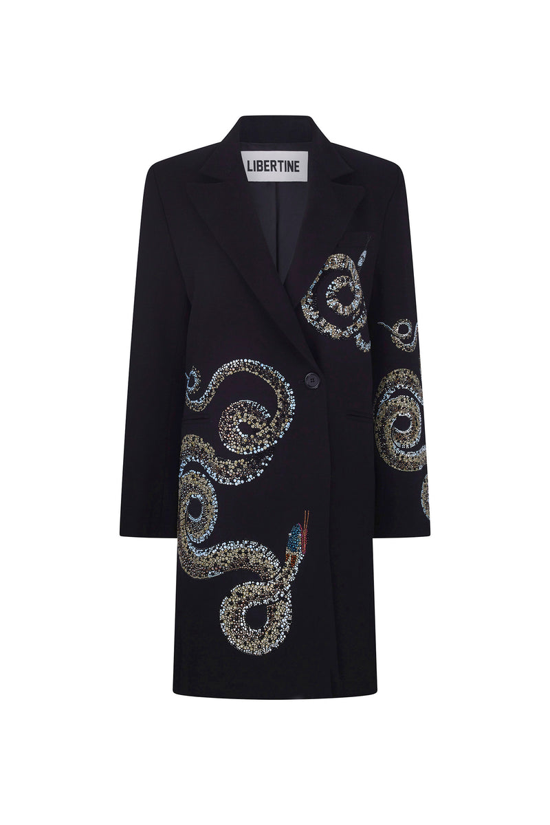 'REPTILIAN' DOUBLE BREASTED COAT - - Libertine