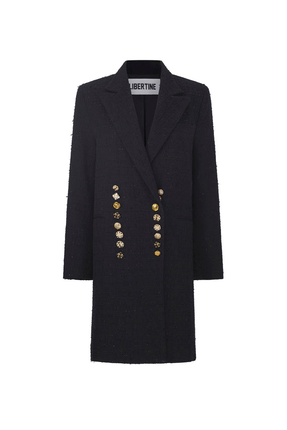 'BUTTON LUXE' MIDI LENGTH DOUBLE BREASTED COAT - - Libertine - Main image