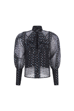 'SPARKLE DOT' BISHOP SLEEVE BLOUSE