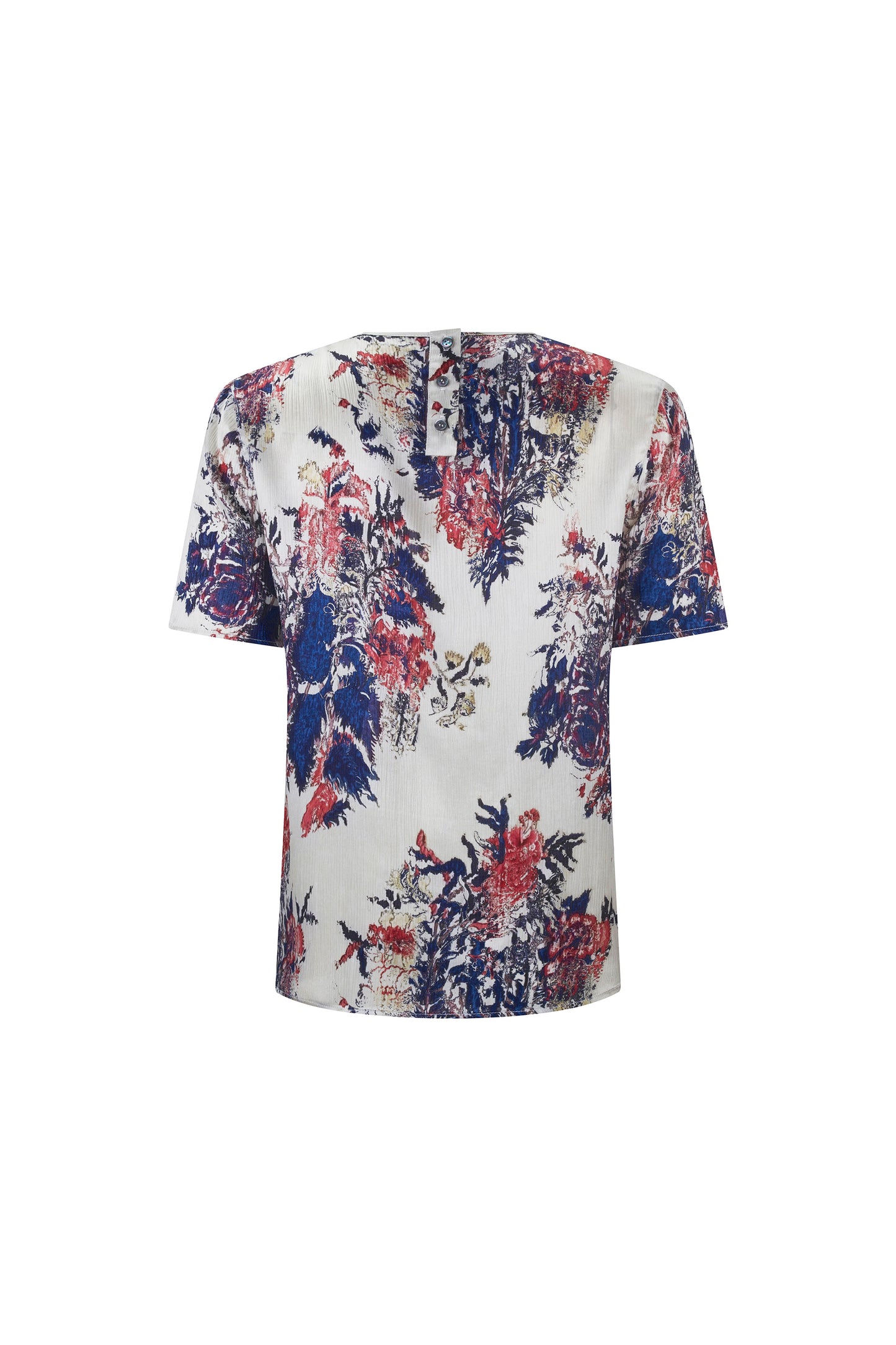 'GLITCHED FLORAL' SHORT SLEEVE BLOUSE -  - Libertine