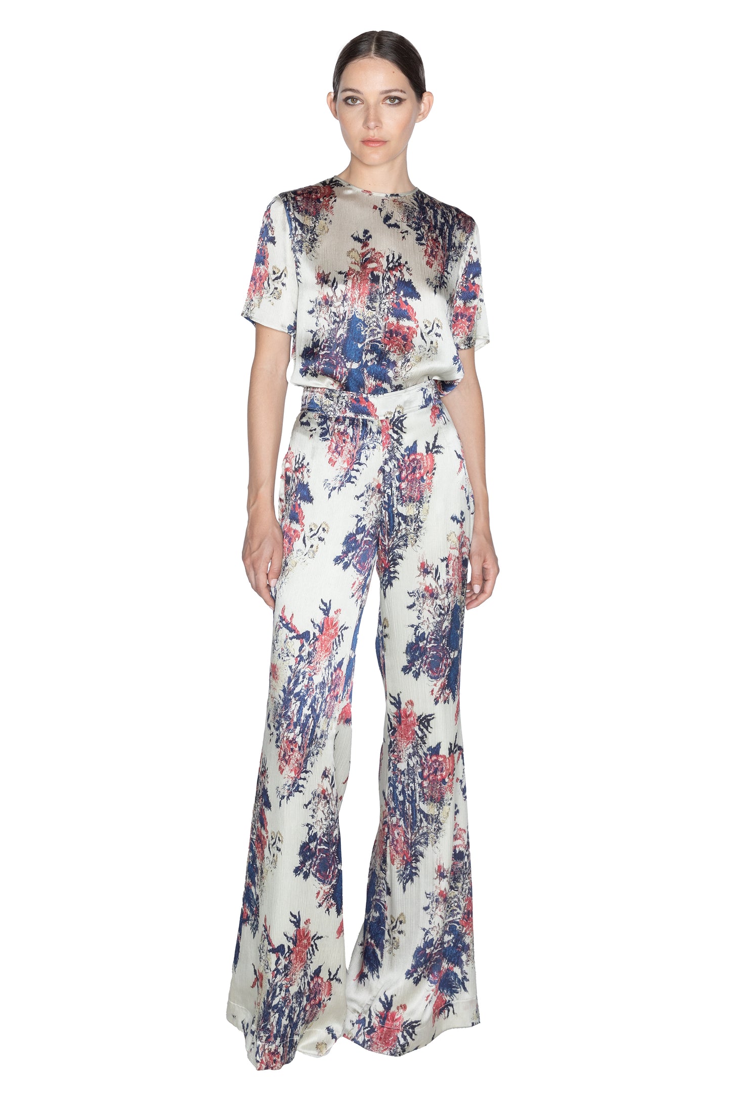 'GLITCHED FLORAL' SHORT SLEEVE BLOUSE -  - Libertine