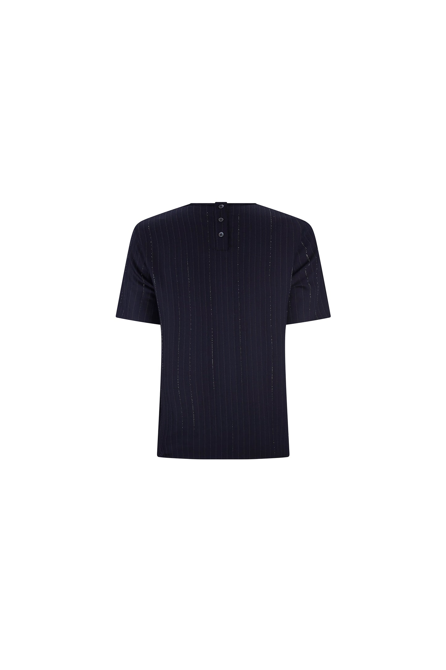 'CRYSTAL PINSTRIPE' SHORT SLEEVE BLOUSE -  - Libertine