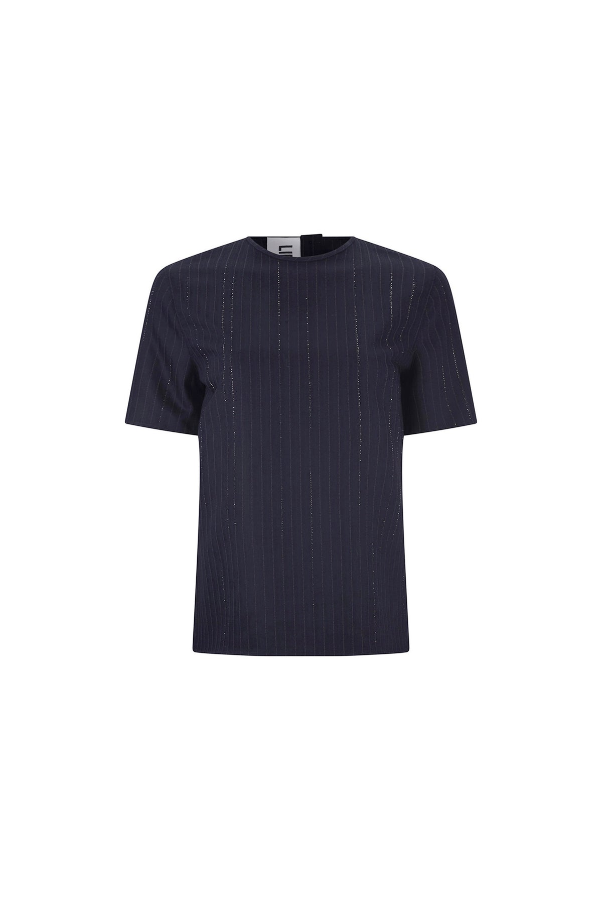 'CRYSTAL PINSTRIPE' SHORT SLEEVE BLOUSE -  - Libertine