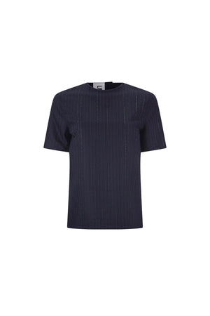 'CRYSTAL PINSTRIPE' SHORT SLEEVE BLOUSE