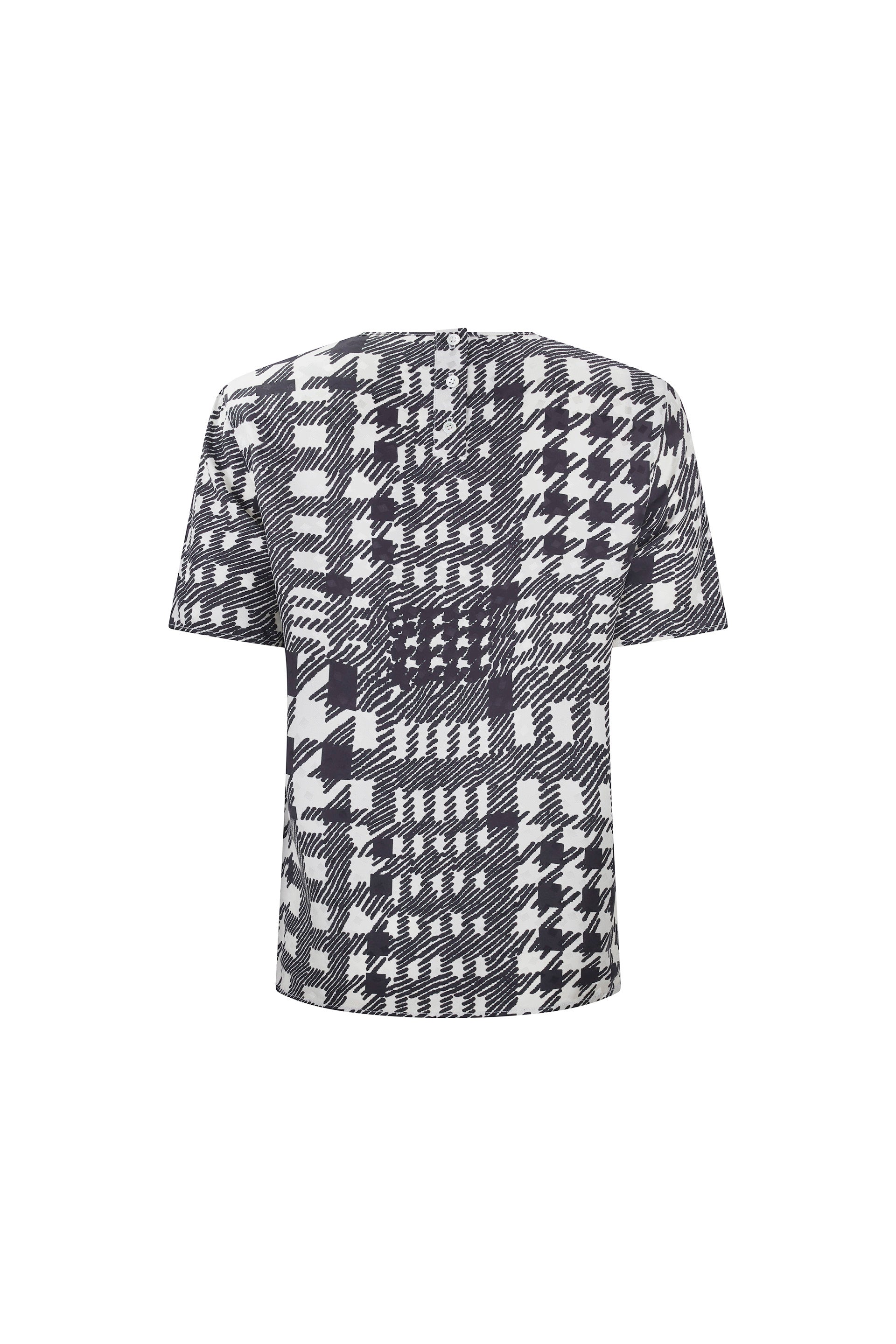 'PEGGYS HOUNDSTOOTH' SHORT SLEEVE BLOUSE -  - Libertine