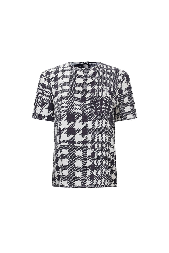 'PEGGYS HOUNDSTOOTH' SHORT SLEEVE BLOUSE -  - Libertine