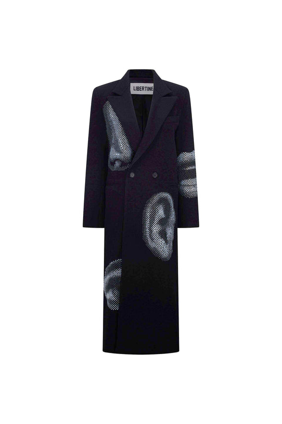 'FIVE SENSES CRYSTAL' MIDI DOUBLE BREASTED COAT -  - Libertine