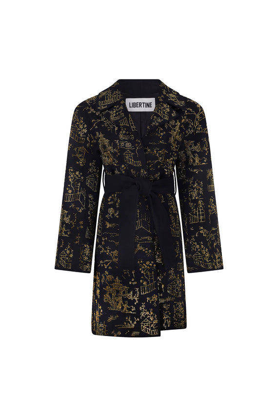 'CHINOISERIE' VIENNA WRAP COAT -  - Libertine