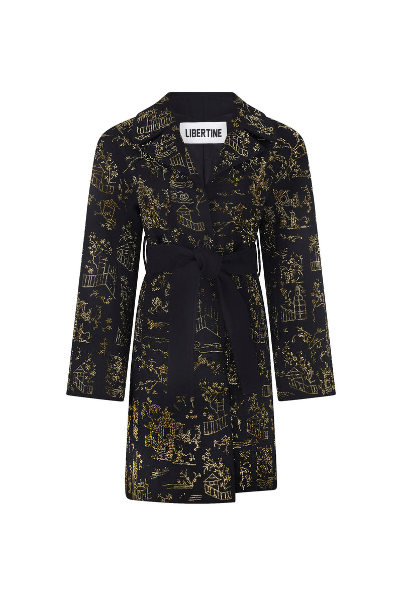 'CHINOISERIE' VIENNA WRAP COAT - - Libertine