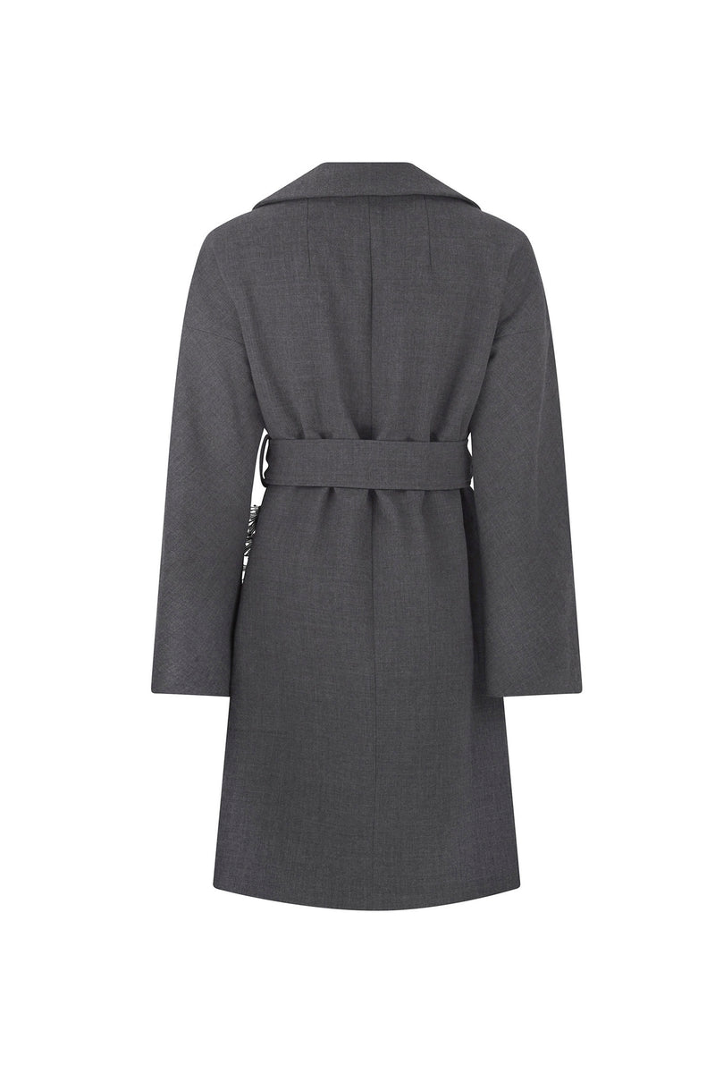 'THE HOLIDAY' PATCH POCKET WRAP COAT - - Libertine