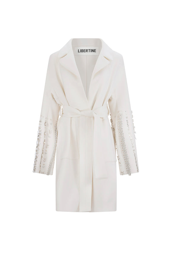 'EDEN ROC WINTER WHITE' VIENNA WRAP COAT - - Libertine - Main image