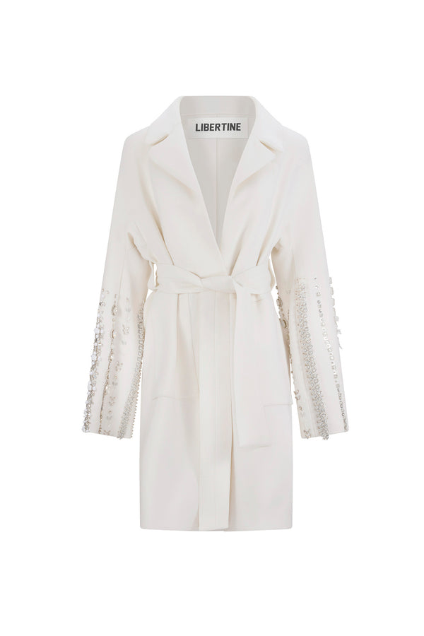 'EDEN ROC WINTER WHITE' VIENNA WRAP COAT - - Libertine