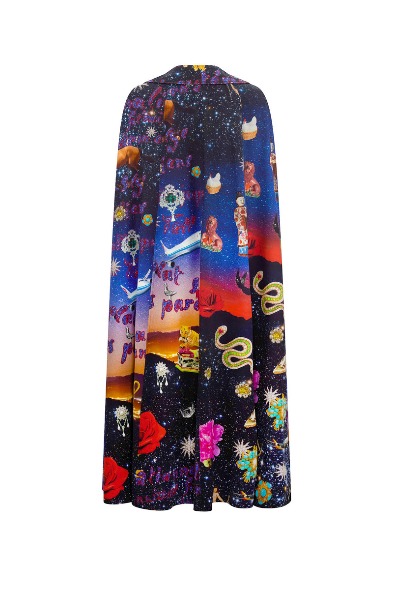 'STARRY NIGHT REDUX' MAXI TIE CAPE - - Libertine
