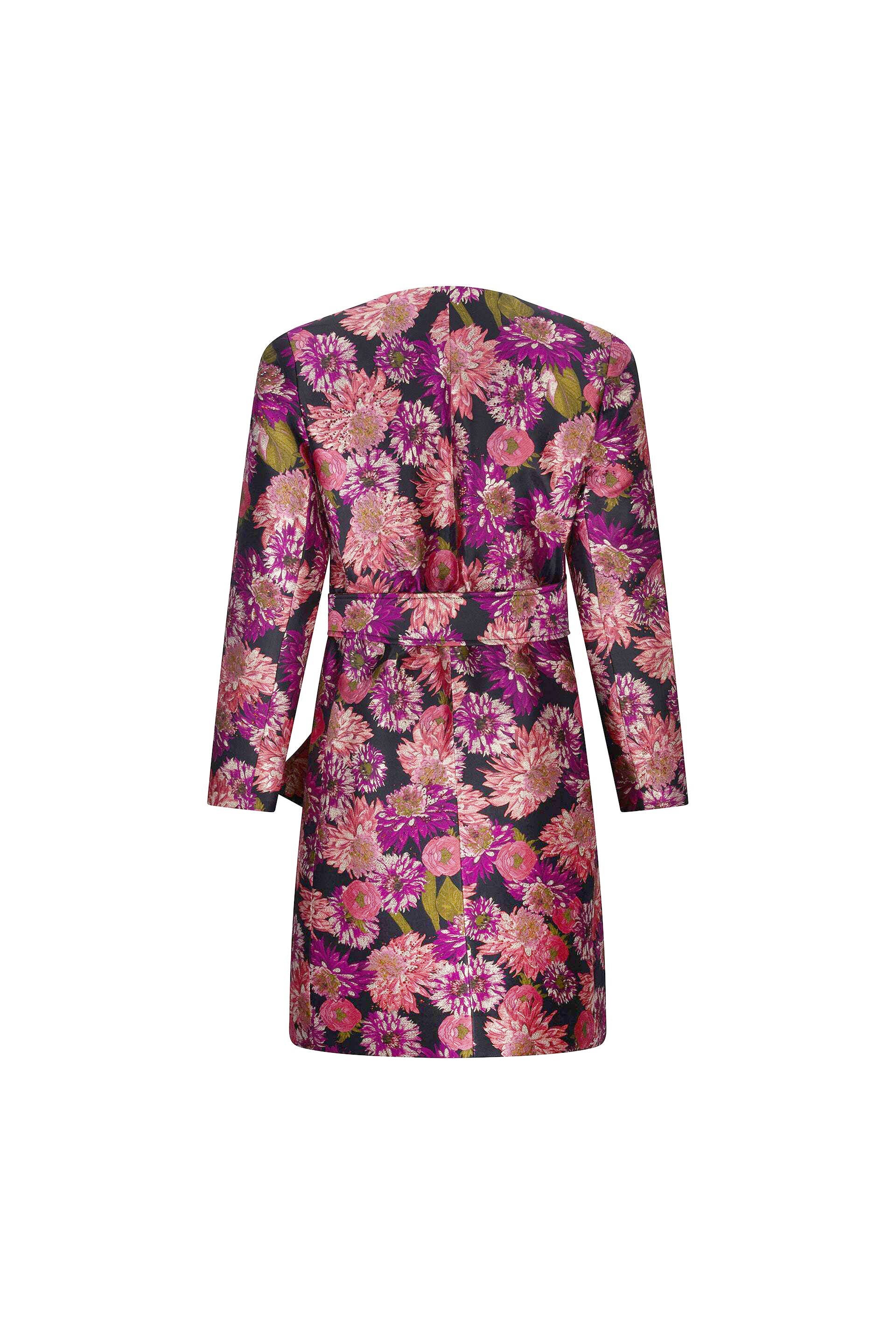 'PINK WISH JACQUARD' VIENNA COLLARLESS COAT -  - Libertine