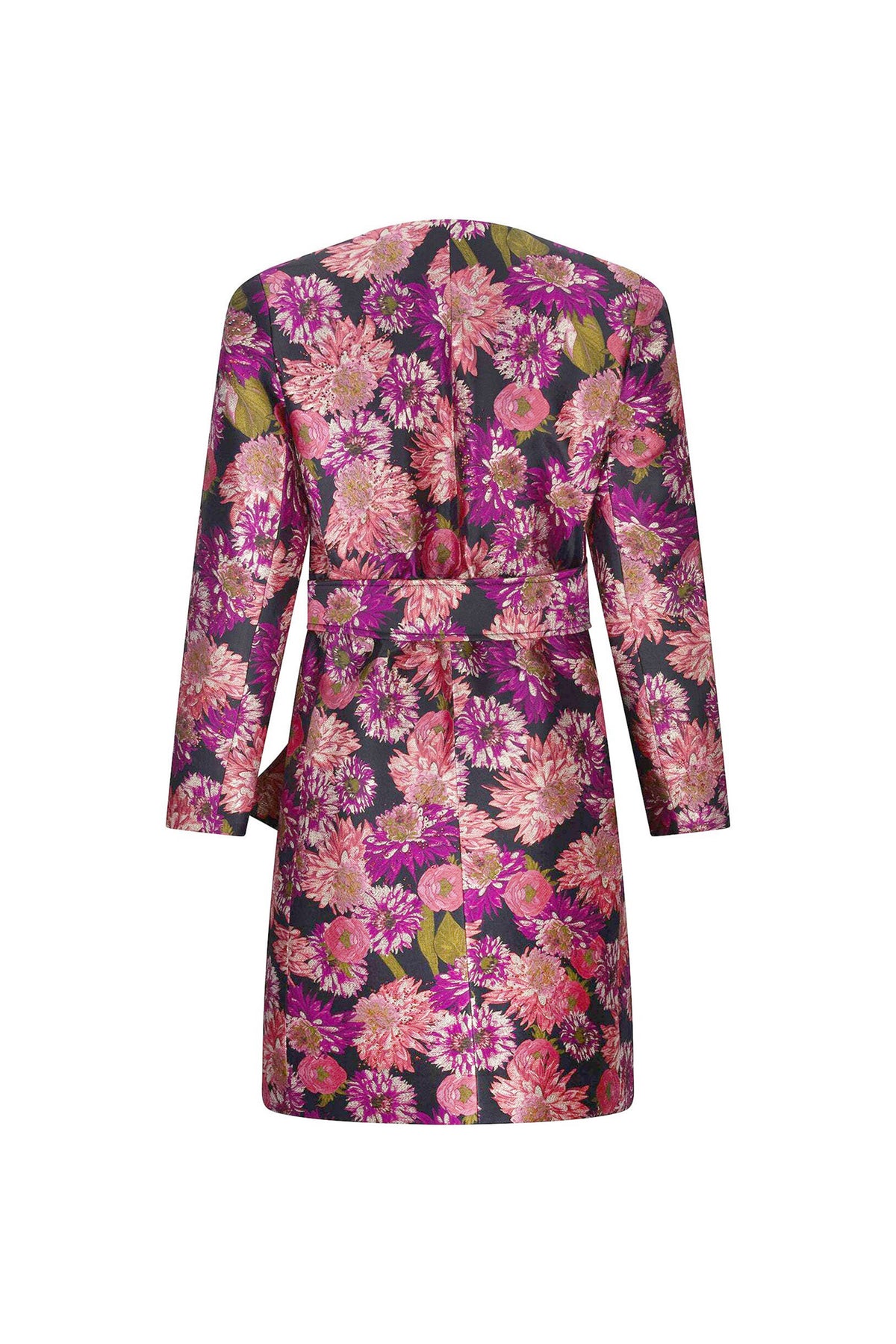 'PINK WISH JACQUARD' VIENNA COLLARLESS COAT - - Libertine