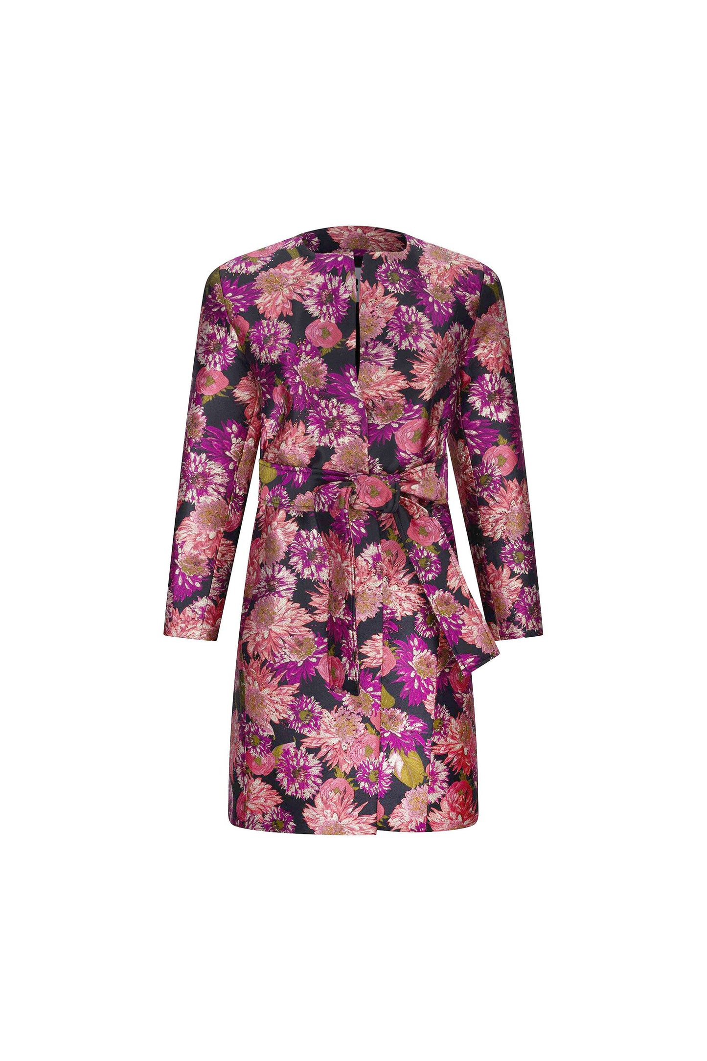 'PINK WISH JACQUARD' VIENNA COLLARLESS COAT -  - Libertine