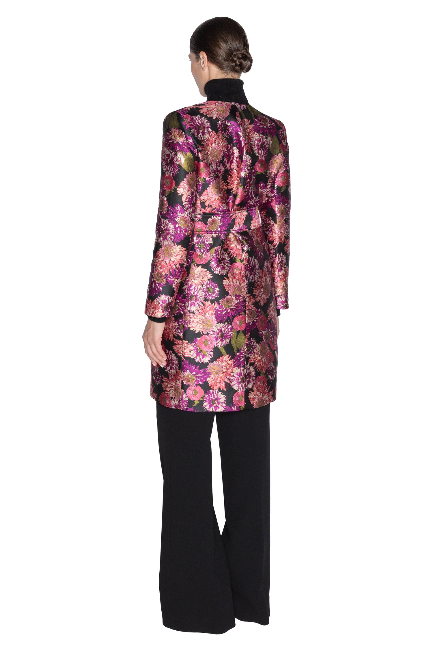 'PINK WISH JACQUARD' VIENNA COLLARLESS COAT -  - Libertine