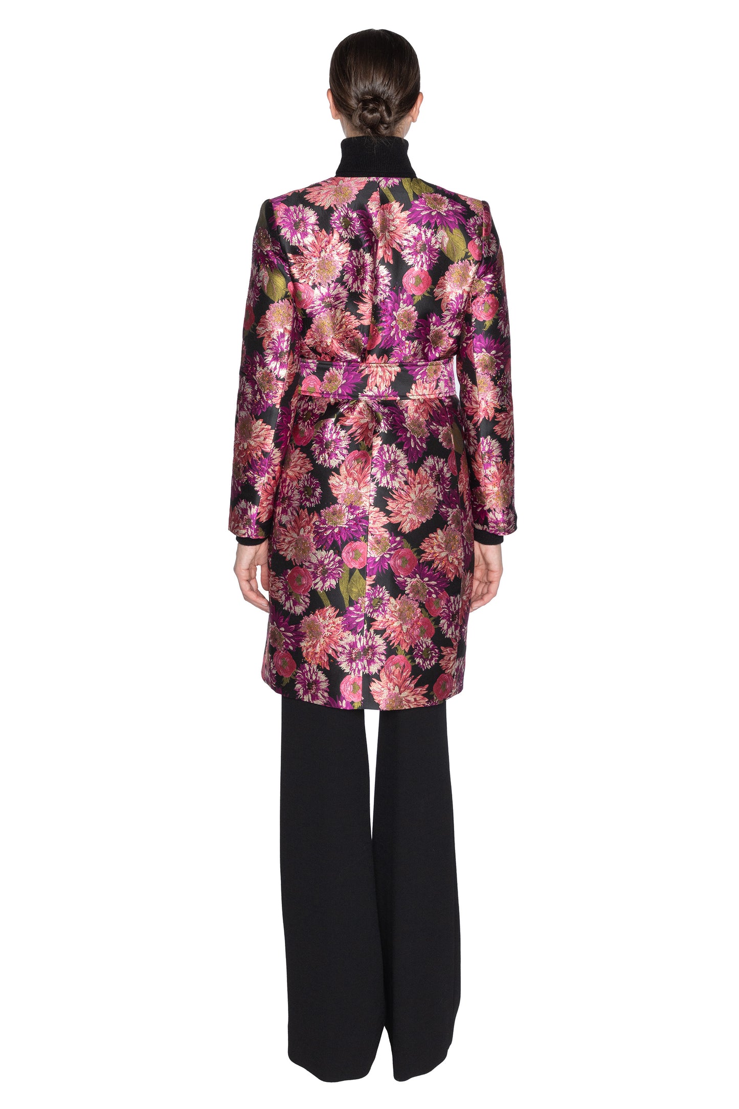 'PINK WISH JACQUARD' VIENNA COLLARLESS COAT -  - Libertine