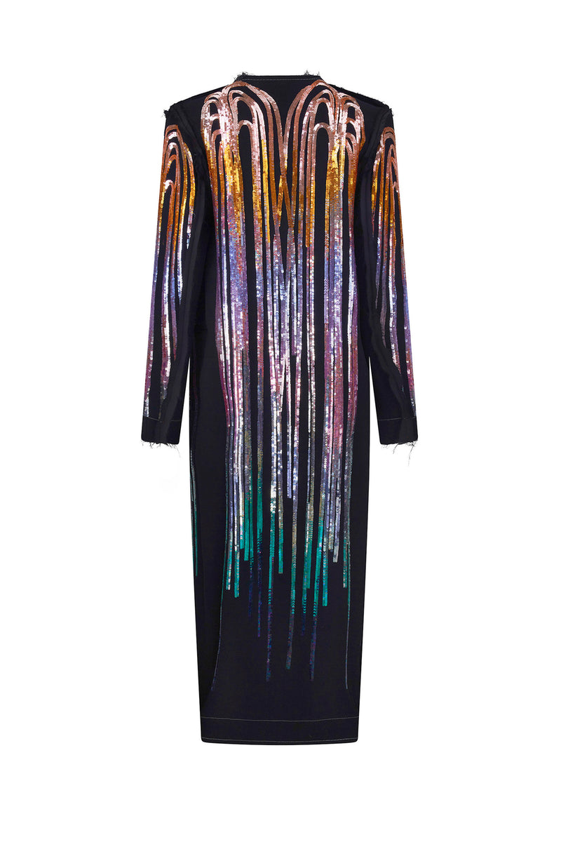 'NEPTUNES GARDEN' DECONSTRUCTED MIDI DOUBLE BREASTED COAT - - Libertine