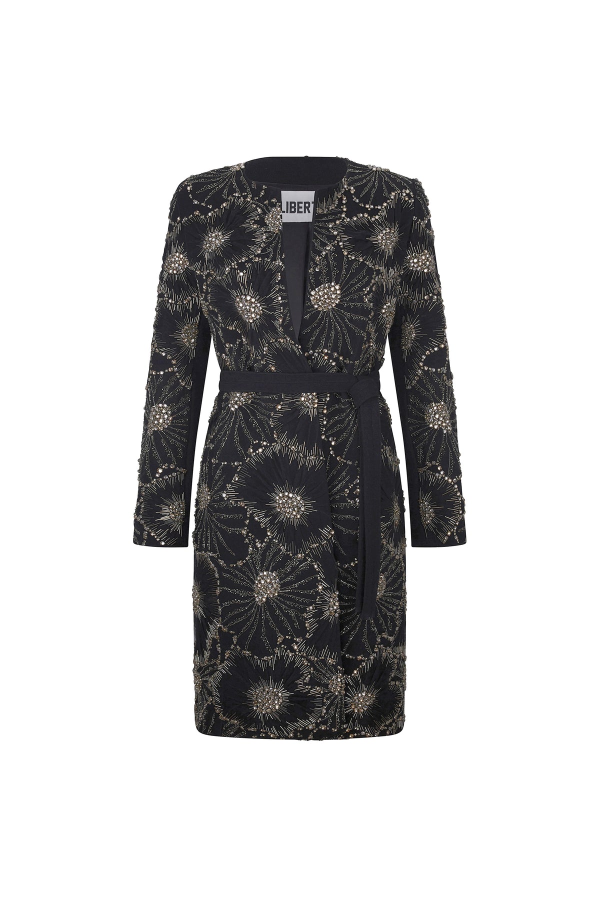 'GOTHIC BLOOM' BELTED COLLARLESS COAT - - Libertine