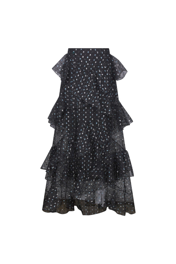 'SPARKLE DOT' LONG RUFFLE SKIRT -  - Libertine